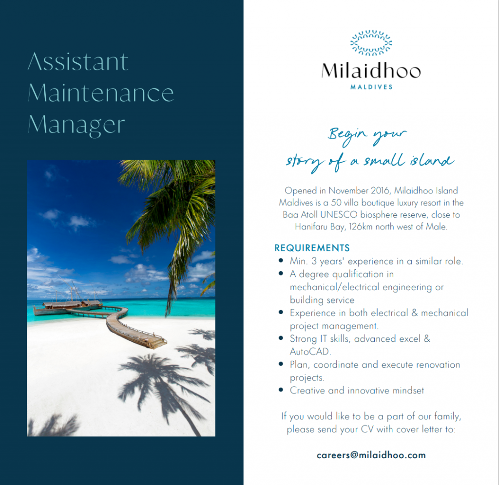 assistant-maintenance-manager-jobs-in-baa-atoll-maldives-at-milaidhoo