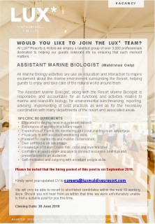 Assistant Marine Biologist