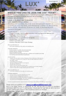 Sales & Marketing Manager