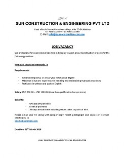 Hydraulic Excavator Mechanic