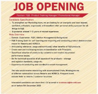 Product Training Manager