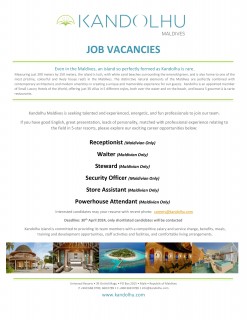 Receptionist (Maldivian Only)