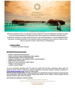Assistant	Operations Manager